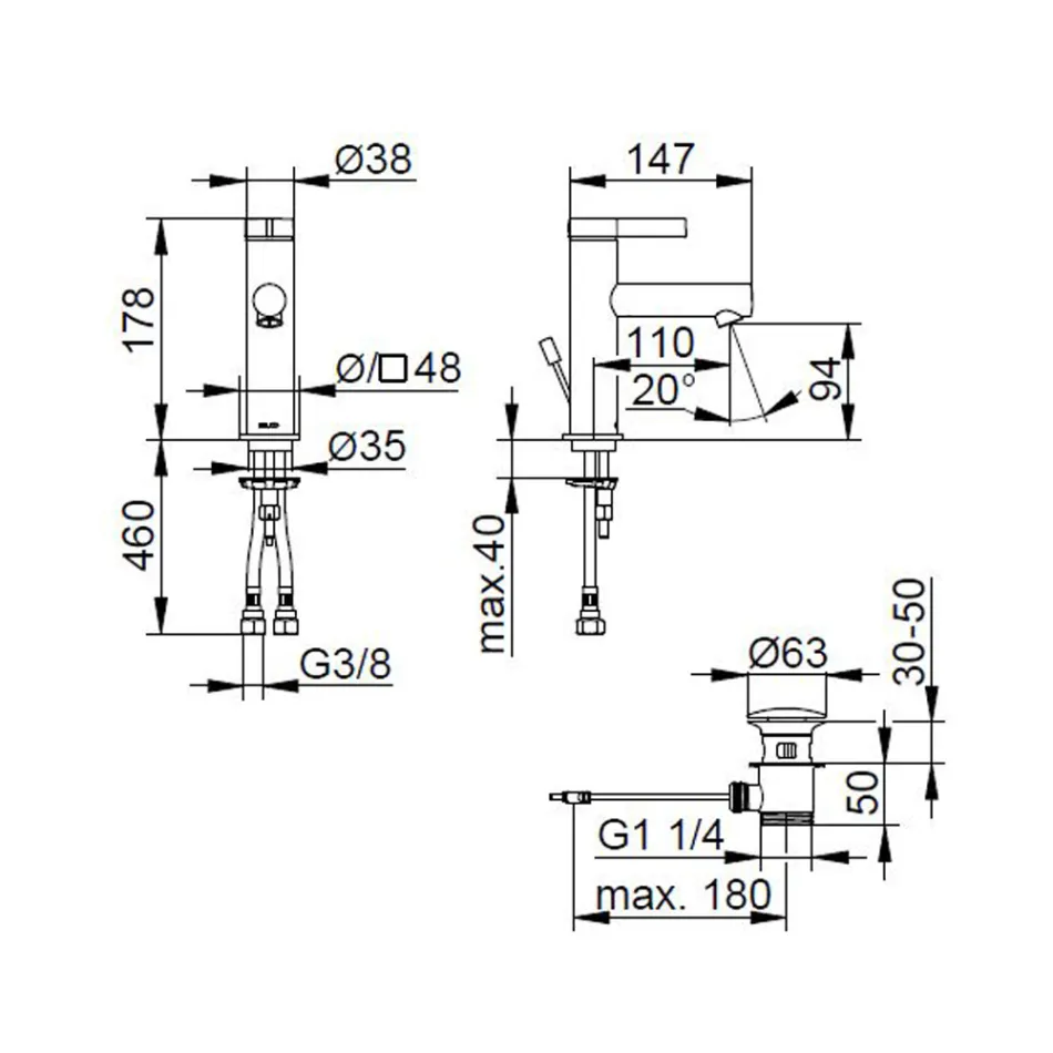 Eengreeps Wastafelmengkraan Klassiek Design Chroom Messing - Artemisia Viadurini