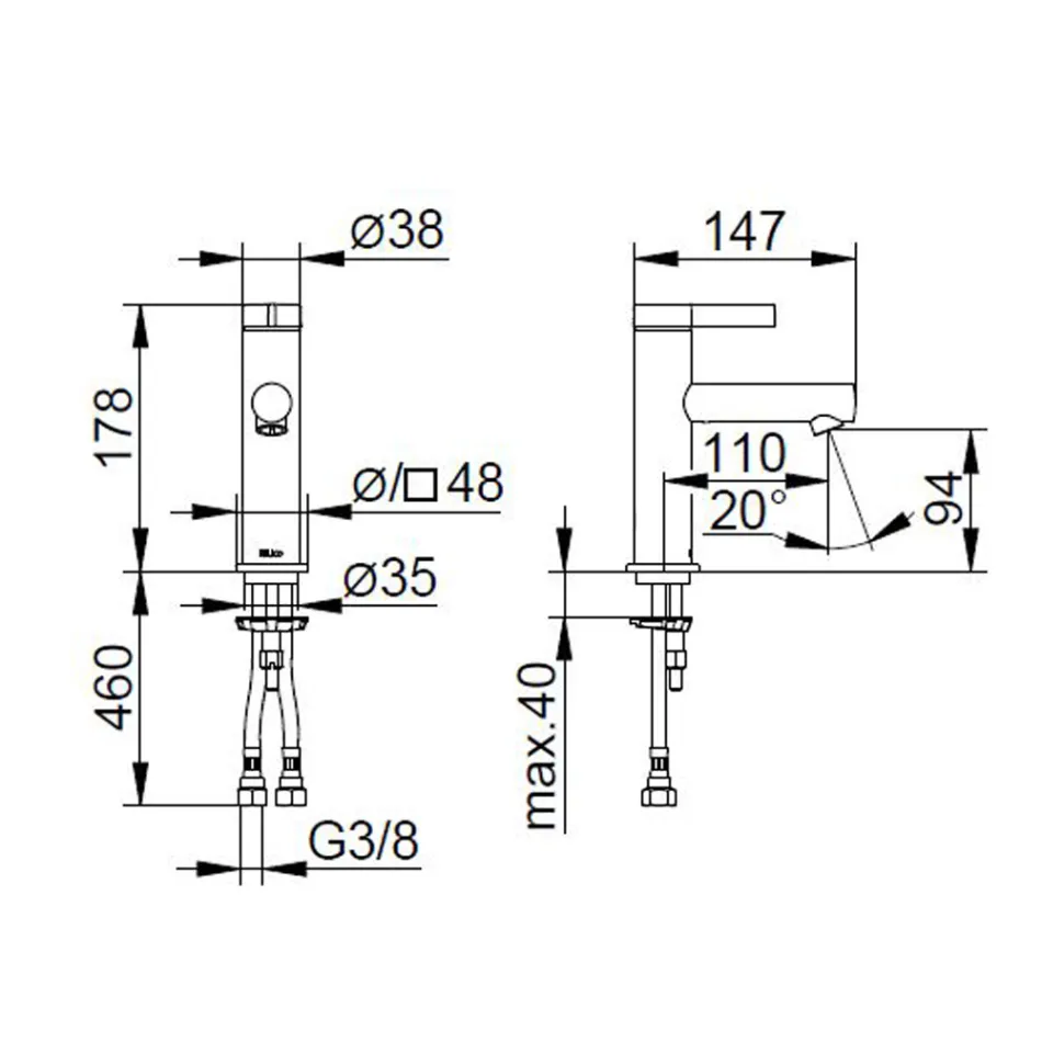 Eengreeps Wastafelmengkraan Klassiek Design Chroom Messing - Artemisia Viadurini
