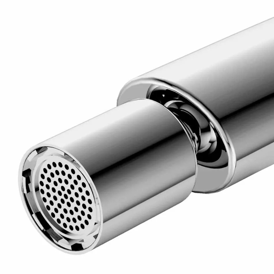 Moderne eengreepsmengkraan met metalen bidetafvoer - Pinto Viadurini