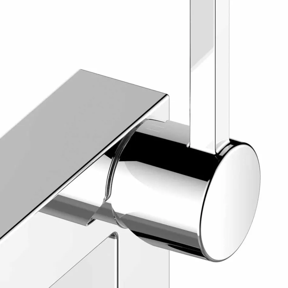Modern design eengreeps bidetmengkraan in verchroomd metaal - Girino Viadurini