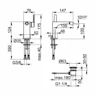 Moderne metalen eengreepsmengkraan met afvoer - Etto Viadurini