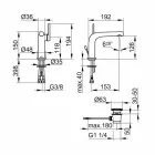 Moderne eengreeps wastafelmengkraan met metalen afvoer - Pinto Viadurini