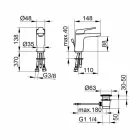 Moderne eengreeps wastafelmengkraan in verchroomd metaal - Clari Viadurini