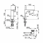 Moderne eengreeps wastafelmengkraan met metalen afvoer - Etto Viadurini
