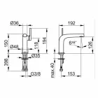 Moderne eengreepsmengkraan voor wastafel zonder metalen afvoer - Pinto Viadurini
