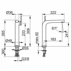 Moderne eengreepsmengkraan voor wastafel zonder metalen afvoer - Pinto Viadurini
