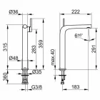 Moderne eengreepsmengkraan voor wastafel zonder metalen afvoer - Pinto Viadurini