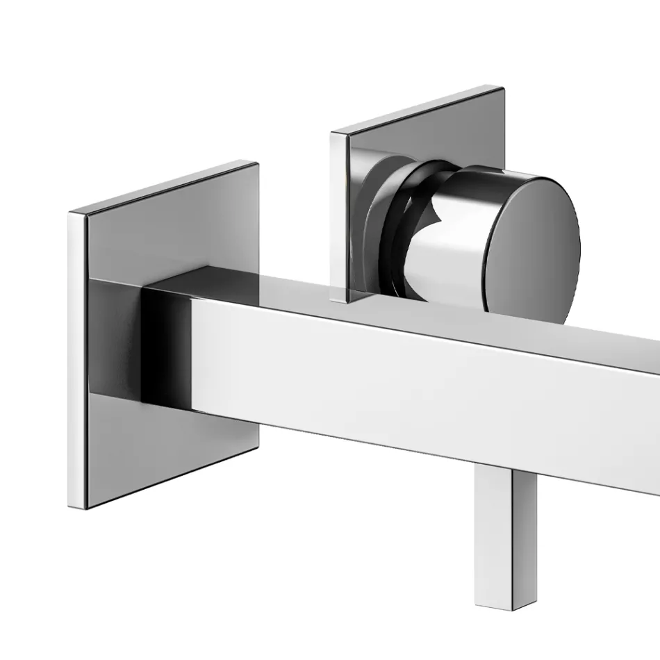 Eéngreeps wastafelmengkraan wandmontage in messing - Erik Viadurini