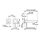 Eéngreeps wastafelmengkraan wandmontage in messing - Erik Viadurini
