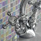 Vintage bidetmengkraan met één gat in messing, gemaakt in Italië - Elisea Viadurini