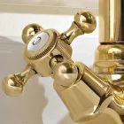 Vintage design wastafelmengkraan met één gat in messing, gemaakt in Italië - Ursula Viadurini