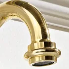 Vintage design wastafelmengkraan met één gat in messing, gemaakt in Italië - Ursula Viadurini