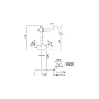 Vintage design wastafelmengkraan met één gat in messing, gemaakt in Italië - Ursula Viadurini