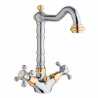 1-gats wastafelmengkraan in messing Klassiek design Made in Italy - Lisca Viadurini