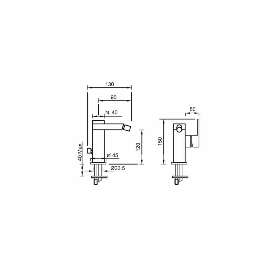Made in Italy Bidetmengkraan met zijhendel - Panela Viadurini