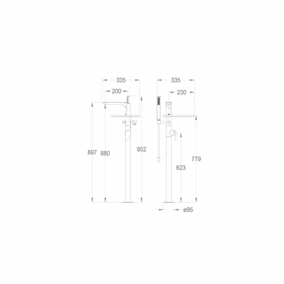 Badmengkraan in messing van Made Italy Design - Benello Viadurini