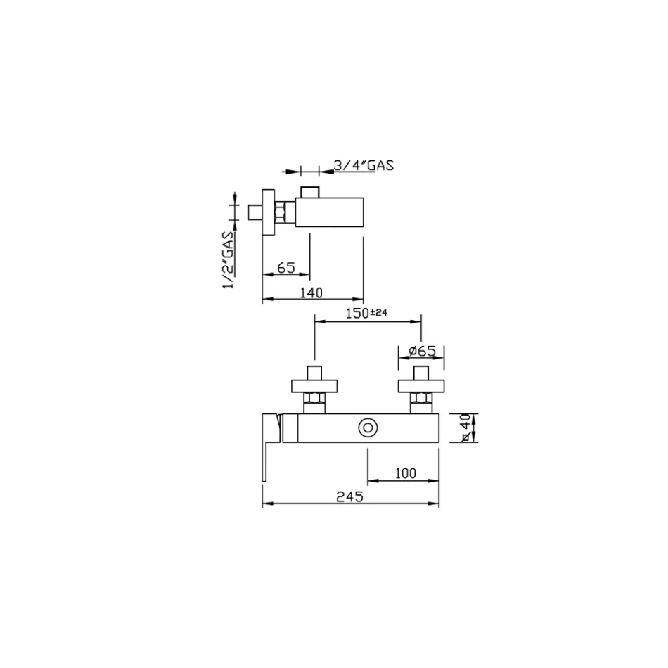 Design buitendouchemengkraan in messing Made in Italy - Bibo Viadurini