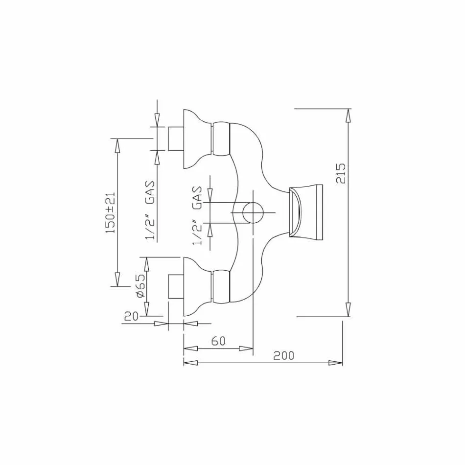 Designmengkraan voor buitendouche in messing Made in Italy - Neno Viadurini