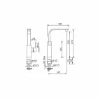 Wastafelmengkraan met hoge verlenging 7cm Made in Italy - Panela Viadurini