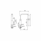 Wastafelmengkraan met hoge uitloop zonder afvoer Made in Italy - Panela Viadurini