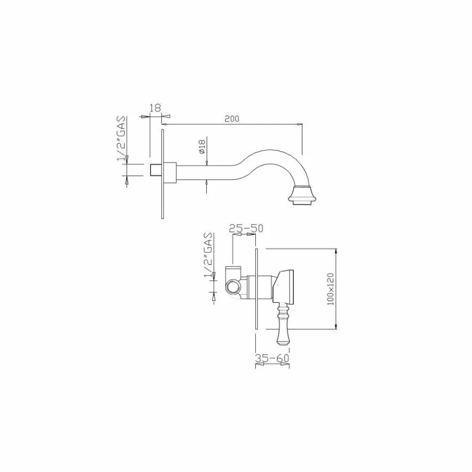 Messing Wastafelmengkraan Made in Italy - Neno Viadurini