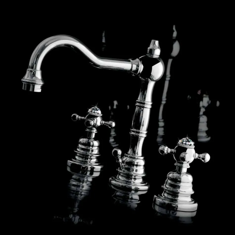 Moderne messing driegats wastafelmengkraan Made in Italy - Binsu Viadurini