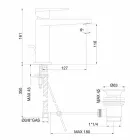 Badkamer wastafelmengkraan met afvoer in verchroomde afwerking Made in Italy - Galla Viadurini