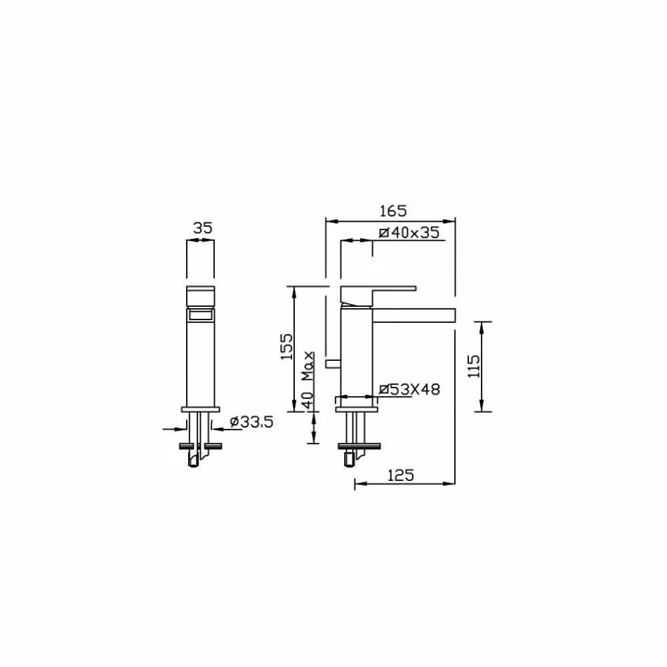 Wastafelmengkraan met koperen afvoer Made in Italy - Bibo Viadurini