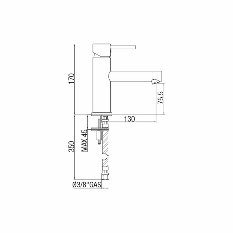 Moderne chromen messing wastafelmengkraan Made in Italy - Ermia Viadurini