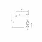 Wastafelmengkraan met hoge draaibare uitloop Made in Italy - Neno Viadurini