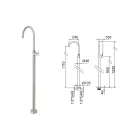 Staande wastafelmengkraan van AISI 316L staal, gemaakt in Italië - Artigli Viadurini