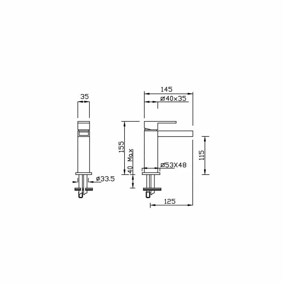 Design wastafelmengkraan zonder afvoer Made in Italy - Bibo Viadurini