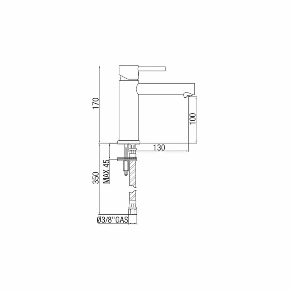 Messing wastafelmengkraan verchroomd Made in Italy - Ermia Viadurini