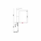 Messing verlengde wastafelmengkraan zonder afvoer Made in Italy - Sindra Viadurini