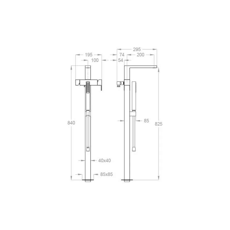 Moderne vloermengkraan gemaakt in Italië - Pirio Viadurini