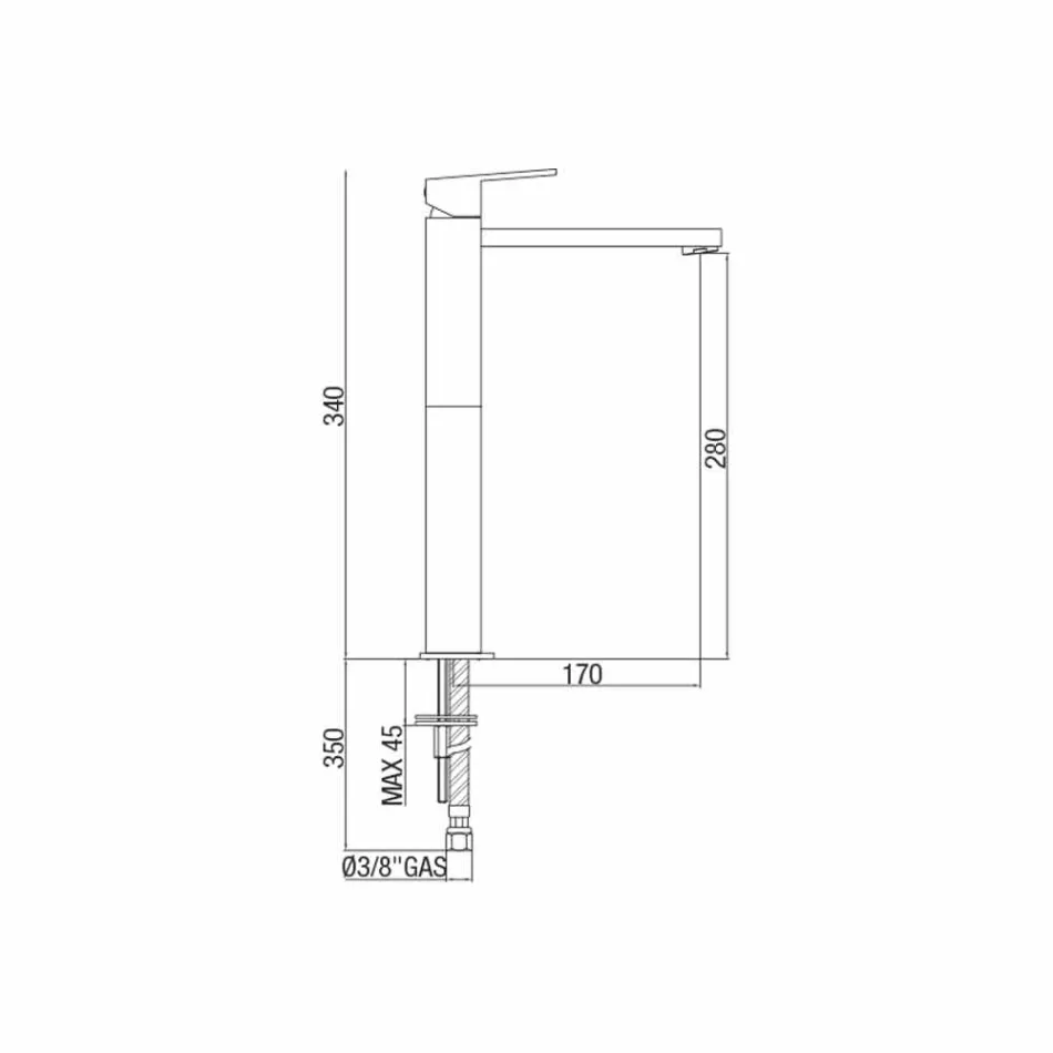 Uitgebreide badkamer wastafelmengkraan zonder afvoer Made in Italy - Medida Viadurini
