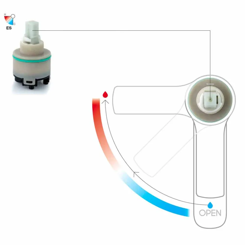 Verlengde mixer zonder afvoer voor wastafel in messing Made in Italy - Sindra Viadurini