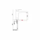 Verlengde mixer zonder afvoer voor wastafel in messing Made in Italy - Sindra Viadurini