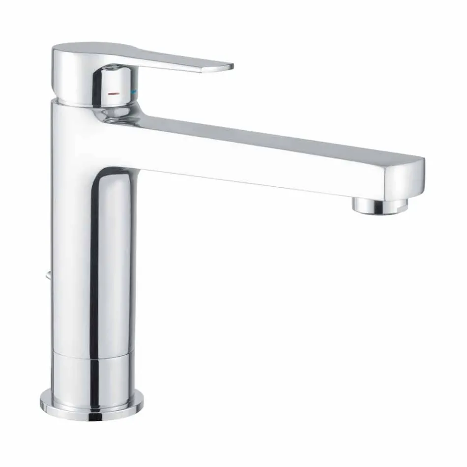 Verlengde mixer zonder afvoer voor wastafel in messing Made in Italy - Sindra Viadurini