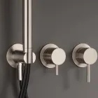 Inbouwbadmengkraan met 3 uitlaten in AISI 316L staal - Artigli Viadurini