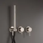 Inbouwbadmengkraan met 3 uitlaten in AISI 316L staal - Artigli Viadurini