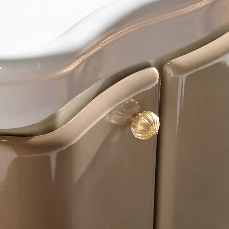 Kast met twee deuren en glanzend gelakte mand Made in Italy - Candy Viadurini