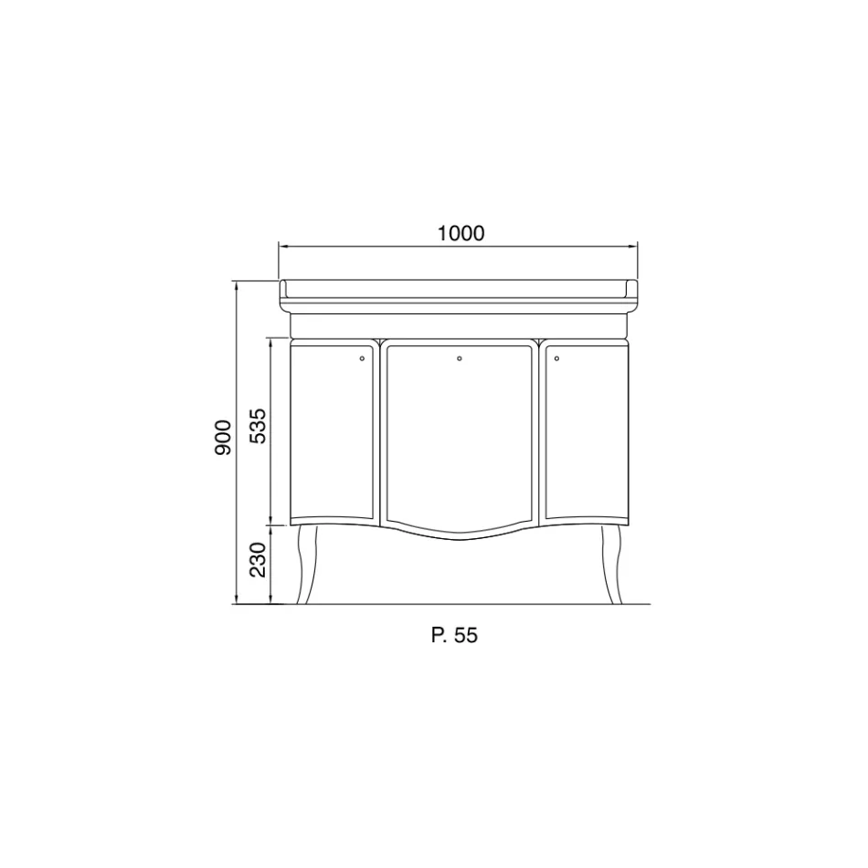 Kast met twee deuren en glanzend gelakte mand Made in Italy - Candy Viadurini