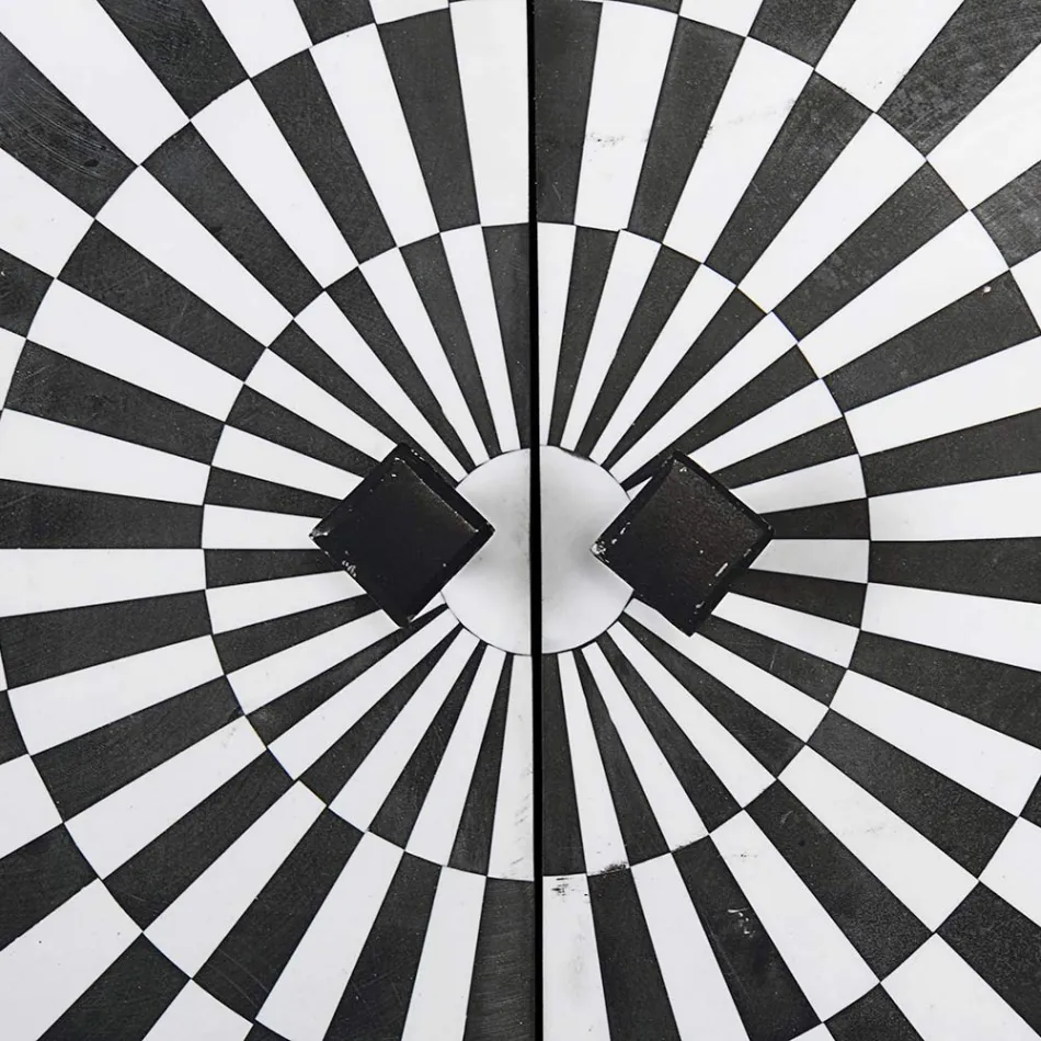 Etnische mozaïekkast 4 deuren 6 laden in mangohout - Vanitoso Viadurini