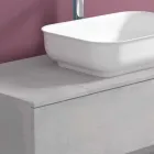 Hangend badkamermeubel met wastafel, ontwerp in 4 afwerkingen - Paoletto Viadurini