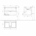 Hangkast voor badkamer met geïntegreerde wastafel in 3 afmetingen - Marione Viadurini