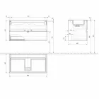 Hangkast voor badkamer met geïntegreerde wastafel in 3 afmetingen - Marione Viadurini