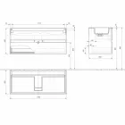 Hangkast voor badkamer met geïntegreerde wastafel in 3 afmetingen - Marione Viadurini