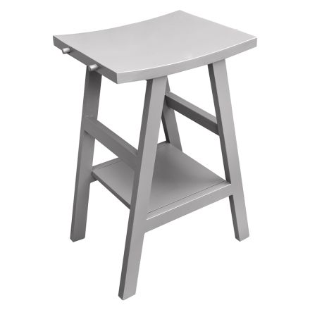 Badkamermeubels met houten afwerking en grijs halfgebogen blad - Raomi Viadurini