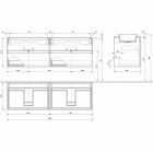 Hangend badkamermeubel met dubbele ingebouwde wastafel, modern design - Dumbo Viadurini